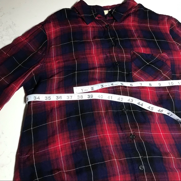 Garage Red and Blue Plaid Button Up Shirt - XS - Picture 5 of 7